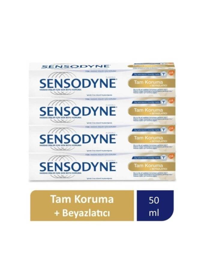 Sensodyne Tam Koruma Beyazlatıcı Diş Macunu 50 Ml. 4'lü Set